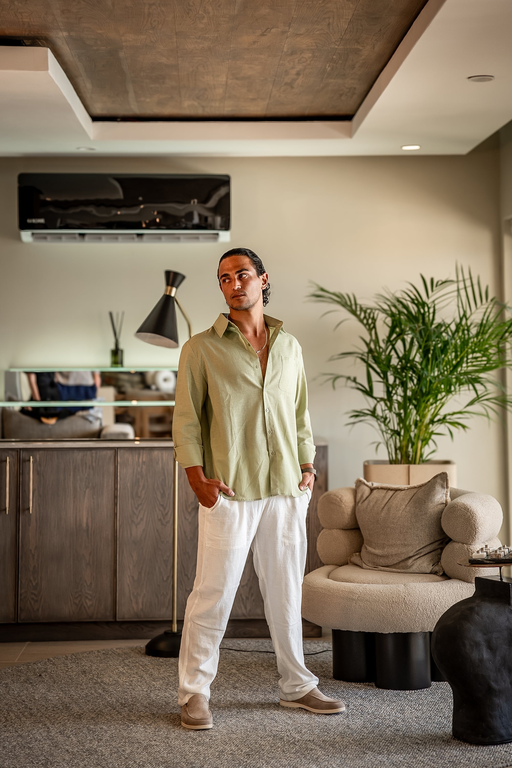 Conjunto de Lino Old Money (Manga larga)